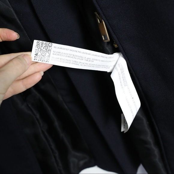 Zara dark navy blue wool military coat double-breasted buttons winter fall XS S - Picture 8 of 11